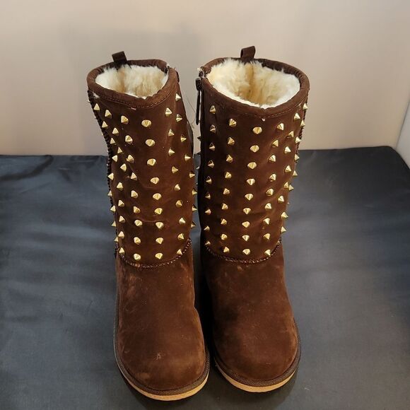 BRAND NEW SHIEKH WOMEN'S FLAT STUDDED BOOT URBAN STUDS - Picture 3 of 13